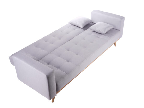 SOFÁ CAMA CLICK-CLACK 216CM GRIS ABIERTO