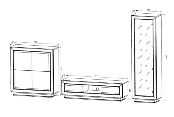 COMPOSIÓN MODULAR 319CM COLOR CASHMERE - Imagen 2