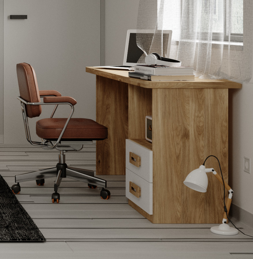 MESA ESTUDIO 150CM CON DOS CAJONES LARA