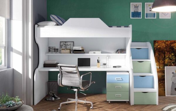 LITERA CON ESCALERA Y ESCRITORIO EVER