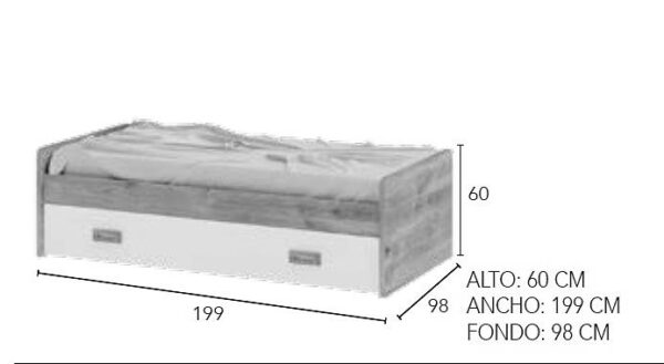CAMA NIDO FRONTAL 90X190CM LARA - Imagen 2