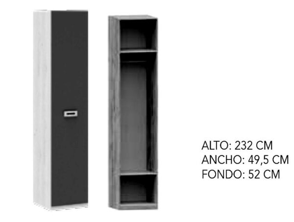 ARMARIO 3 PUERTAS 2 CAJONES LARA - Imagen 3