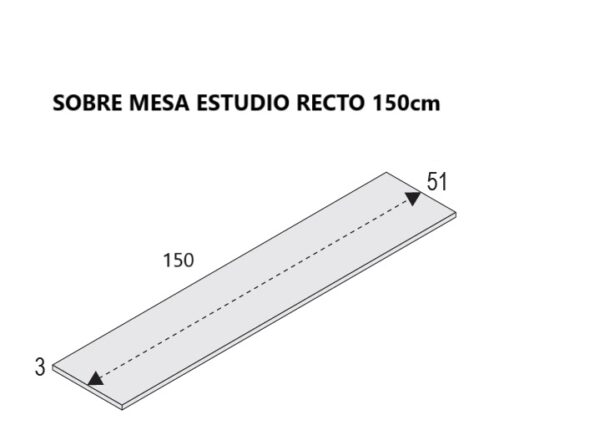 MESA DE ESTUDIO 150CM CON BAJO DE 4 CAJONES NATURE - Imagen 3