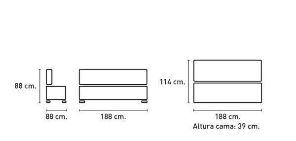 SOFÁ CAMA CLICK CLACK 188CM ASTRO - Imagen 2