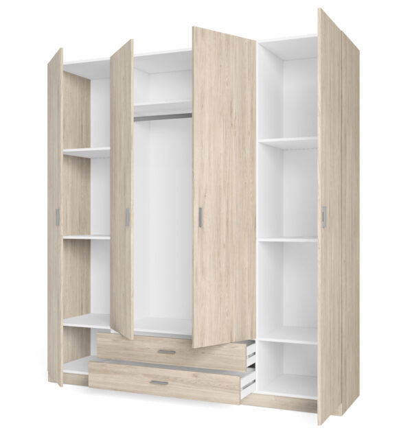ARMARIO 4 PUERTAS Y 2 CAJONES 198CM - Imagen 2