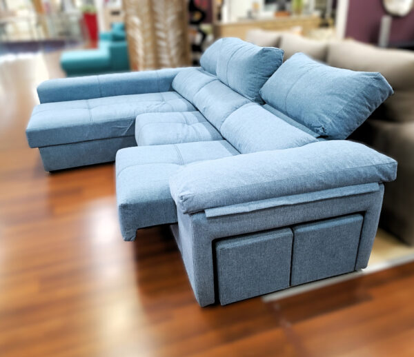 CHAISLONGUE IZQUIERDA DESLIZANTE CON POUFS - Imagen 2