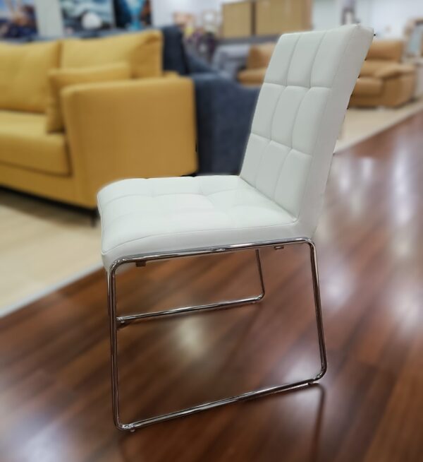 SILLA COMEDOR TAPIZADA BLANCA - Imagen 3